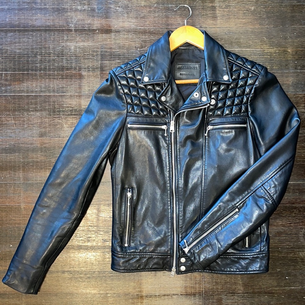 All Saints Men's Ronver 100% Lamb Leather Jacket